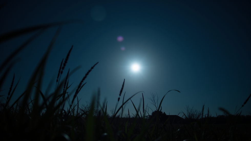 Eye-level view of a serene night sky illuminated by the full moon