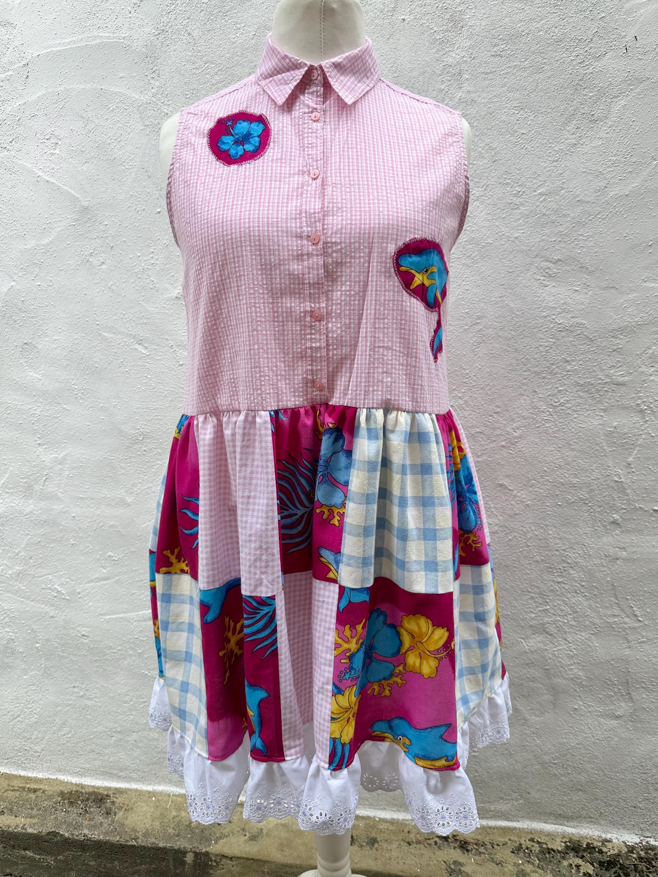 90's Y2K Style Upcycled Patchwork Dress
