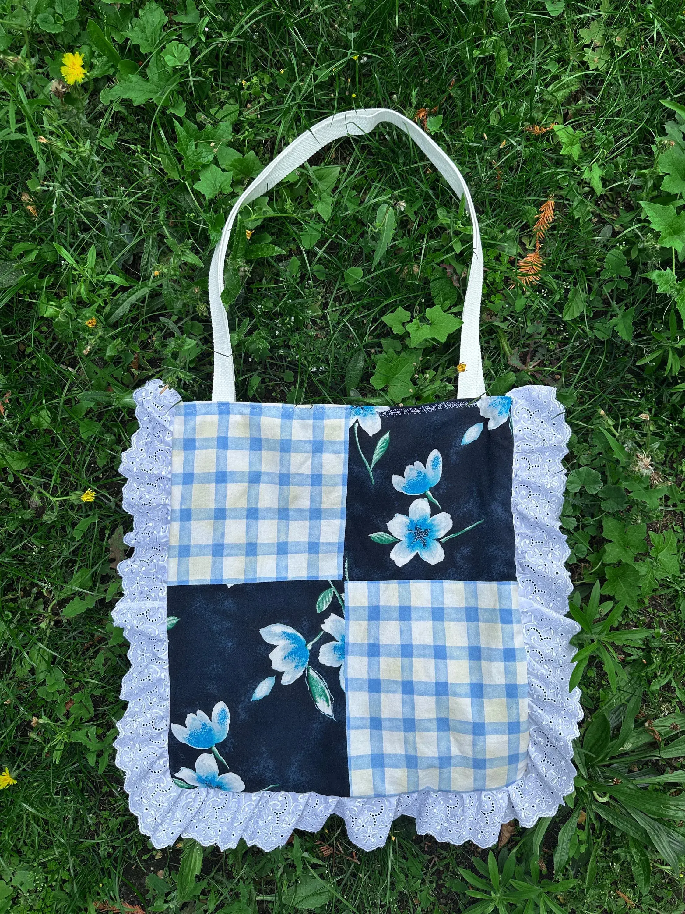 90's Floral Patchwork Tote Bag
