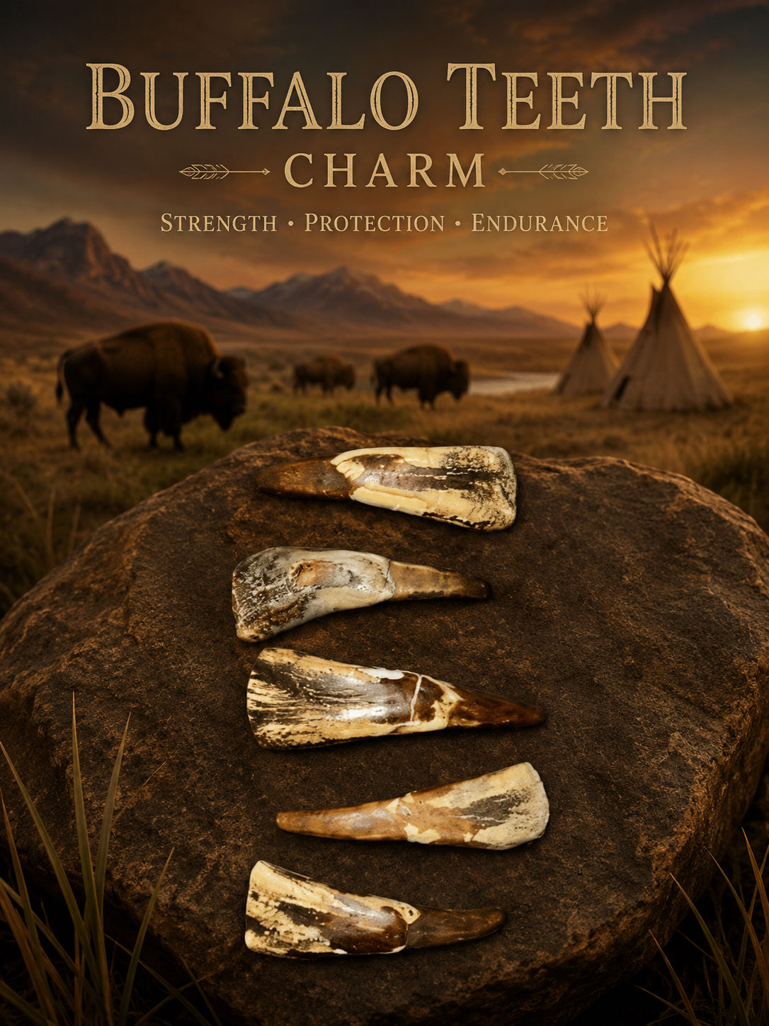Buffalo Teeth Charm