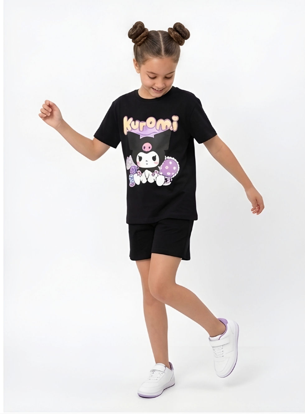 Küçük resim: Kız Çocuk Kuromi Desenli T-Shirt
