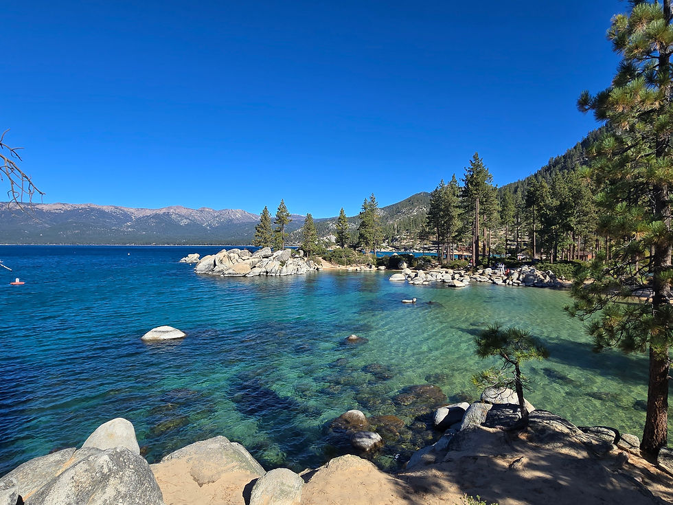 Thumbnail: LAKE TAHOE BLUES - SAND HARBOR - 9" x 12" CANVAS PRINT WHITE BORDER