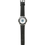 Thumbnail: Men's Stainless Steel Black Leather Strap Watch