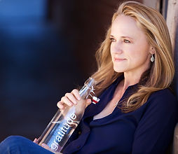 Lady holding water bottle