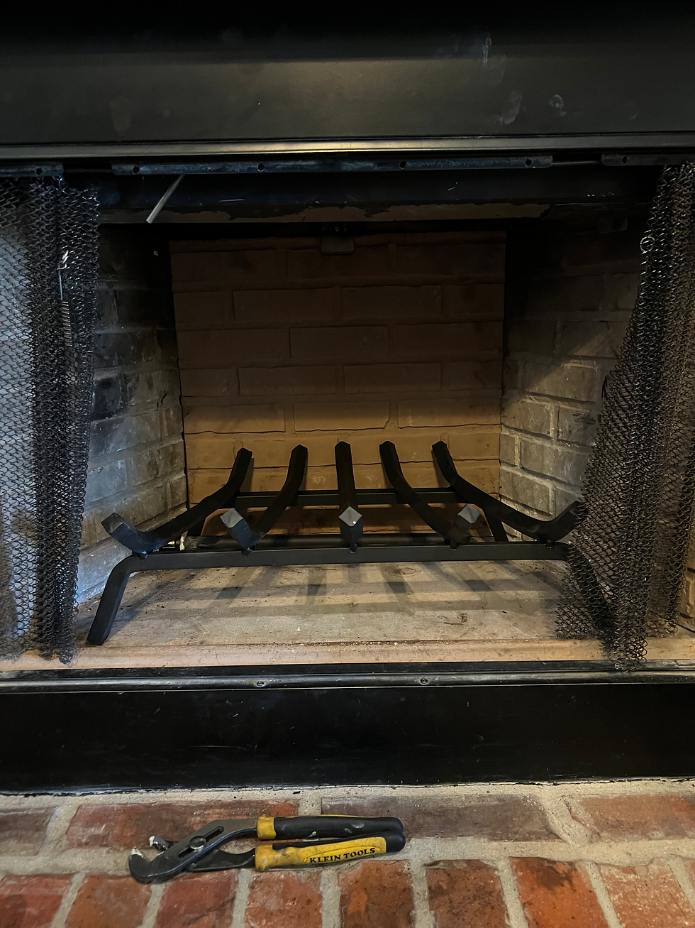 Back brick panel replacement on a fireplace is one of the services we provide.