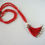 Thumbnail: TASSEL NECKLACE with ANTIQUE TRADE BEADS bright red