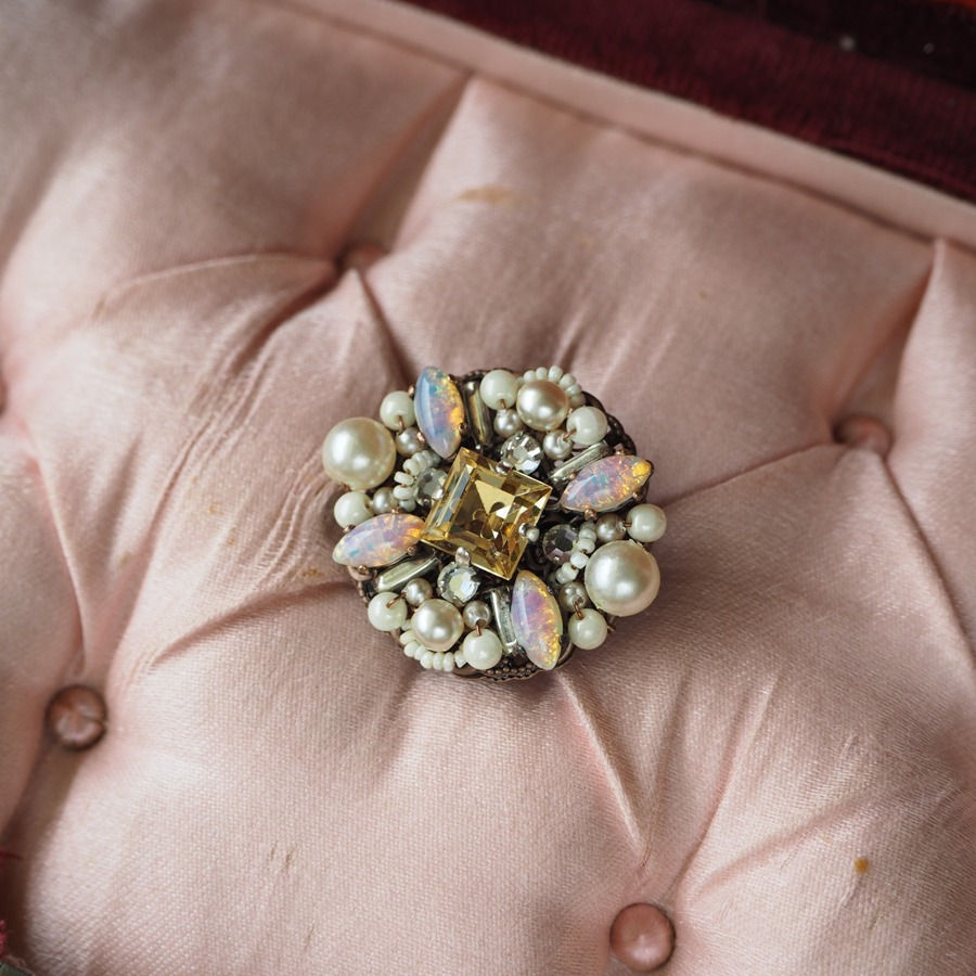 Thumbnail: SMALL OPAL RHINESTONE BROOCH sparkly brooches