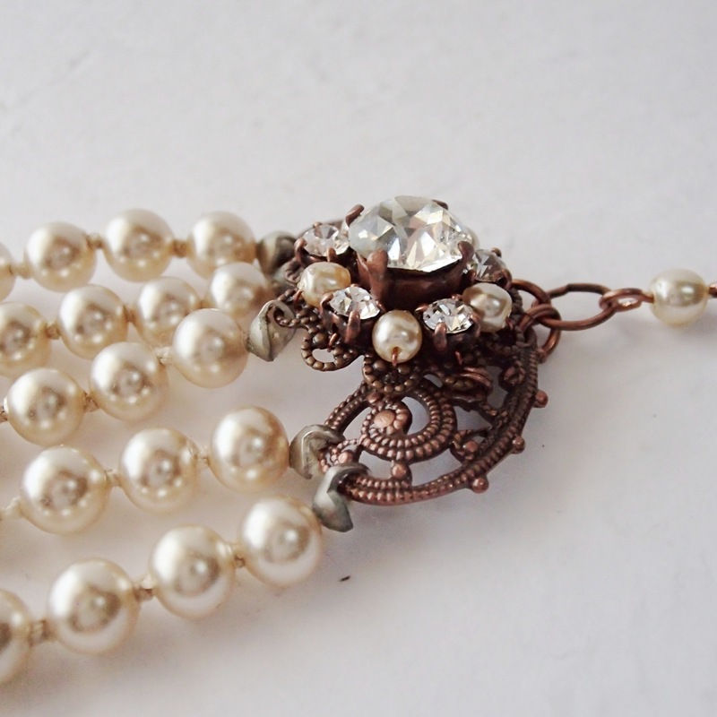 Thumbnail: VINTAGE STYLE PEARL CHOKER NECKLACE