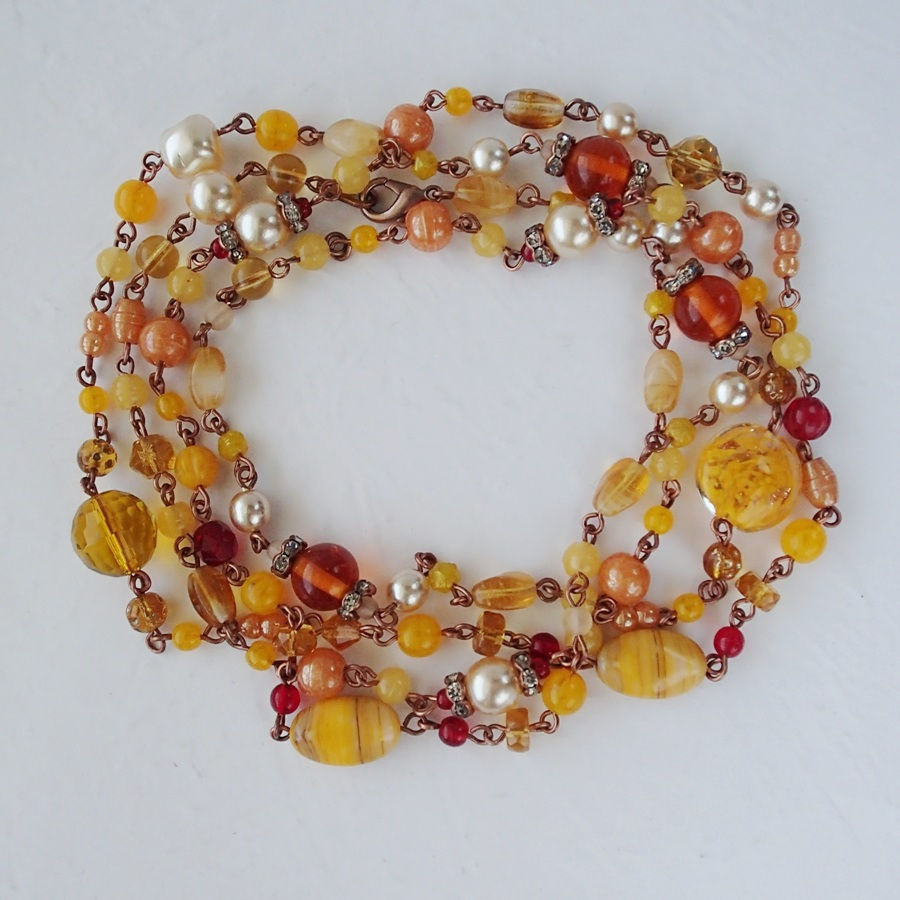 Thumbnail: ORANGE LONG CHAIN NECKLACE