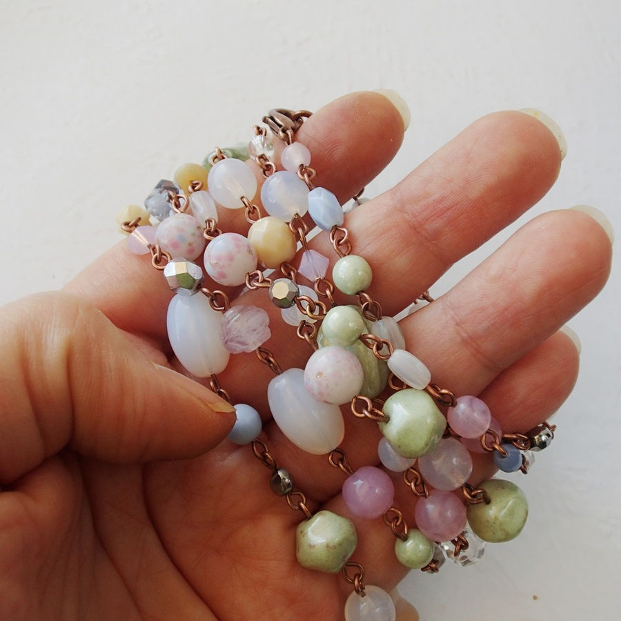 Thumbnail: PASTEL COLOR LONG CHAIN NECKLACE