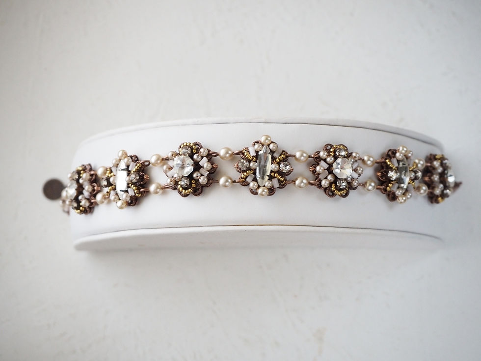 Thumbnail: BRIDAL PEARL BRACELET for winter wedding