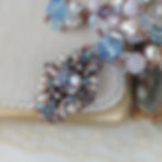 STATEMENT NECKLACE with Rhinestones and Pastel Colors Centerpiece