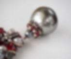 Thumbnail: Big grey pearl drop with detailed red rhinestones