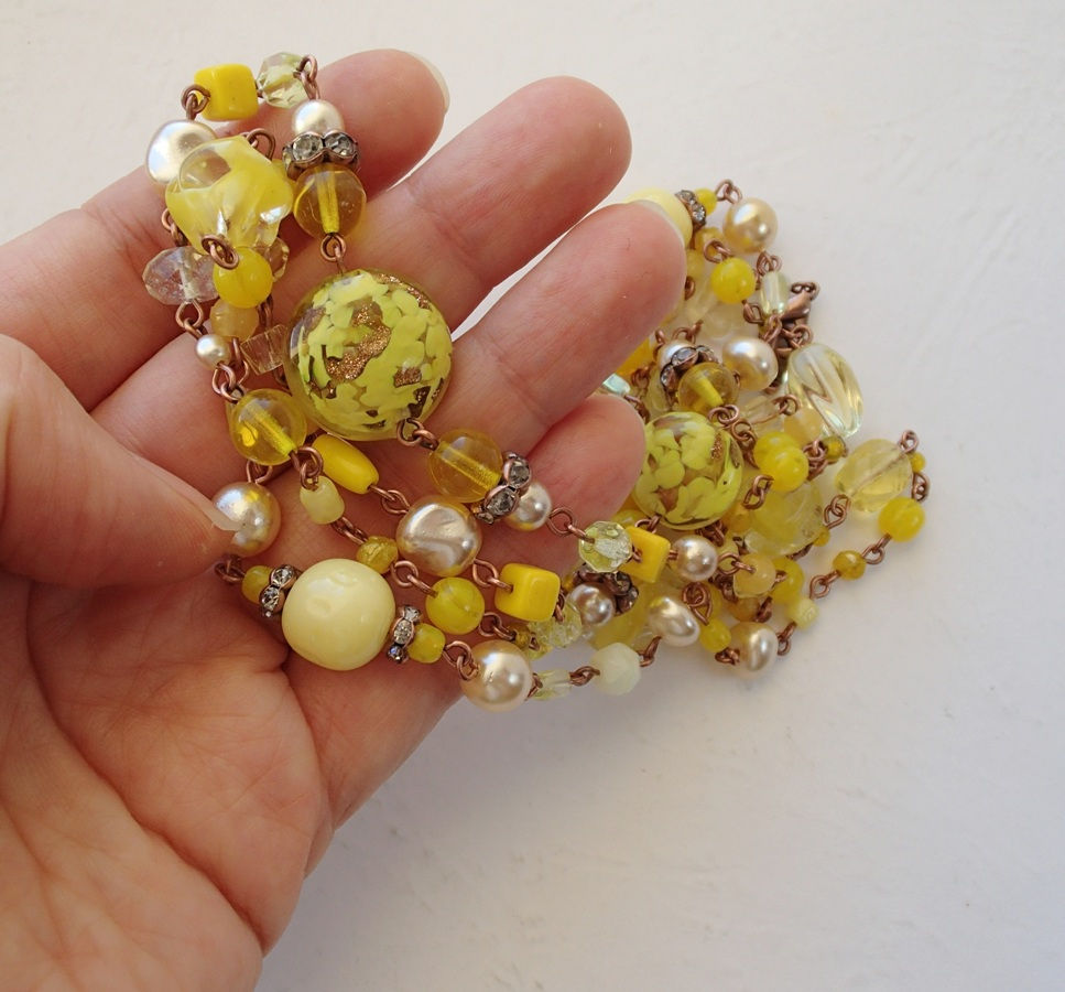 Thumbnail: BRIGHT YELLOW LONG CHAIN NECKLACE
