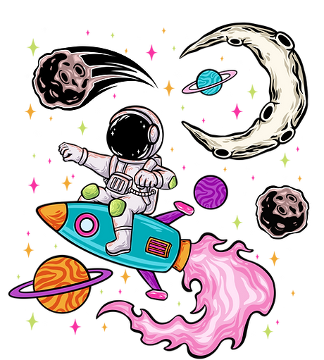Astronaut Exploring Outer Space Illustration.png