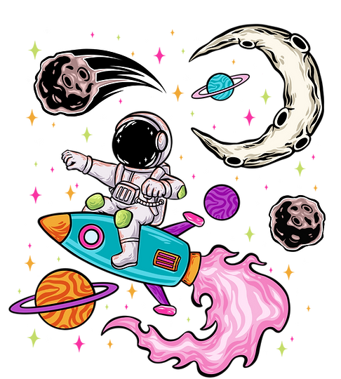 Astronaut Exploring Outer Space Illustration.png