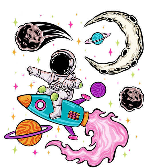 Astronaut Exploring Outer Space Illustration.png