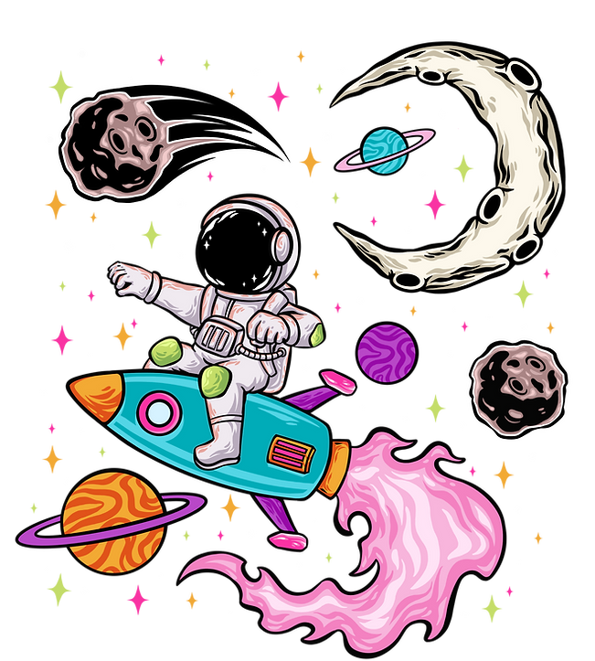 Astronaut Exploring Outer Space Illustration.png
