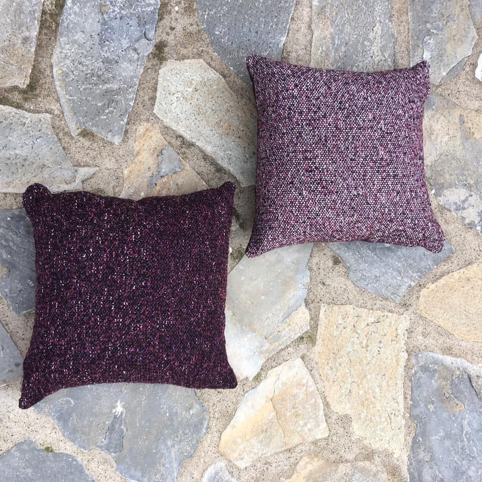 Thumbnail: LUXURIOUS WOOL BOUCLE & VELVET CUSHION