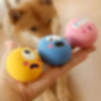 3Pcs/set Dog Sounding Toy With Cute Big Eyeball Design, Pet Durable Rubber Chew 