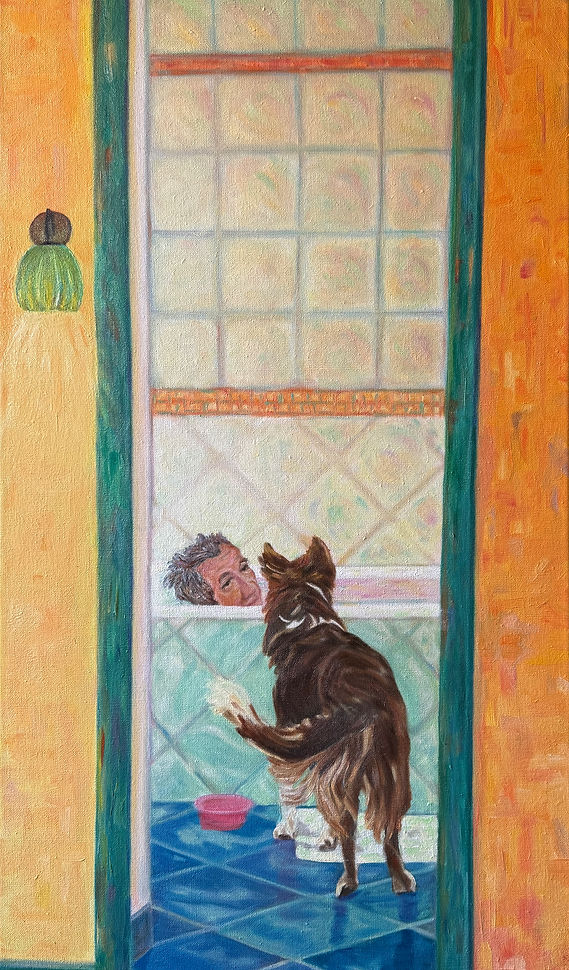 Bernadette van Baarsen-La Salle de Chien-2026-40x80-oil on canvas.JPG