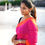 Thumbnail: Fuchsia Pink Handloom Cotton Saree with Orange Border