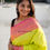 Thumbnail: Radiant Yellow Handloom Cotton Saree with Pink & Orange Border