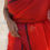 Thumbnail: Fiery Red Handloom Cotton Saree with Black Border
