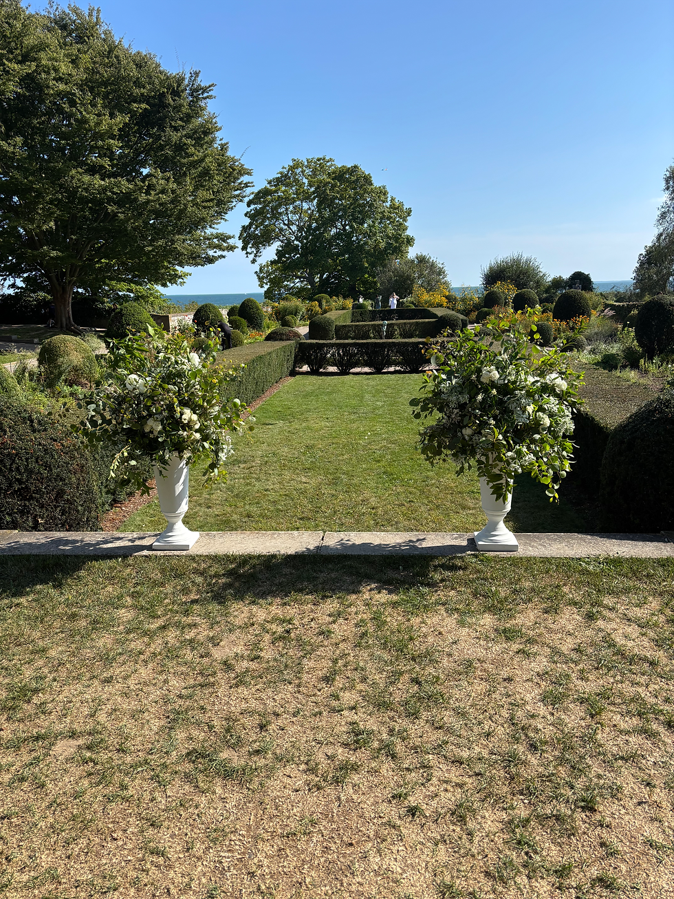 The couple wanted their wedding to have a european elegance and the historic Eolia Mansion is like being transported to an Italian villa. From the sunken gardens to the stately columns of the pergola and architectural details inside, it was the perfect canvas to execute their design. 