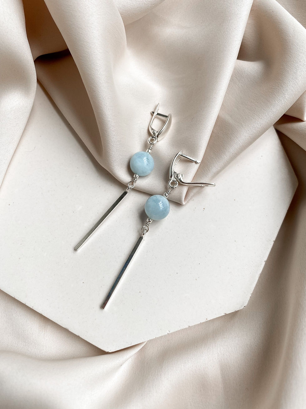 Thumbnail: Сережки срібні Амелія з аквамарином