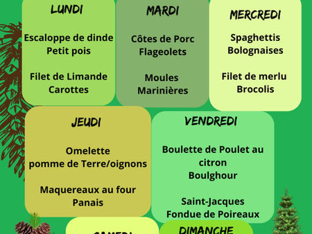 Idée Menus Décembre