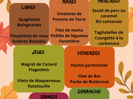 Menus Novembre