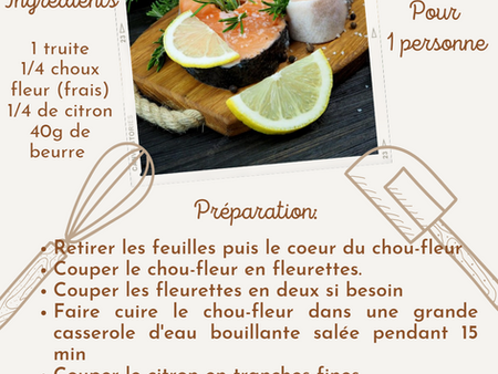 Truite au citron Purée de chou-fleur