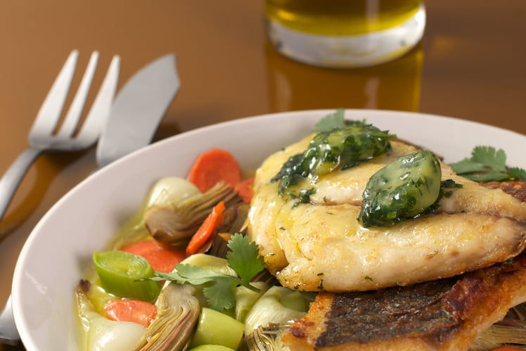 filets de Daurade royale aux petits légumes