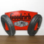 Vintage Goodrich sign with three-dimensional tire tread molding and Art Deco typography, manufactured by Neuhaus Paris workshop, Colombes France - Robert Smith Studios
