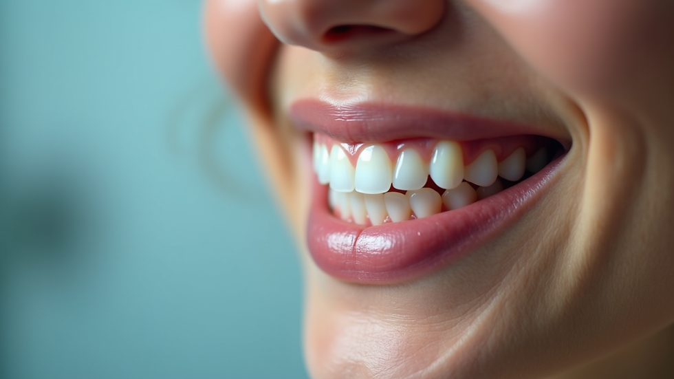 Close-up de lente dental sendo aplicada em dente