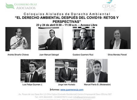 Participe en los Coloquios Aislados de Derecho Ambiental "El Derecho Ambiental después del COVID19"