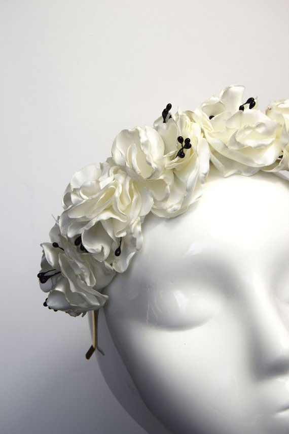 Thumbnail: Florita: White and Black Floral Crown