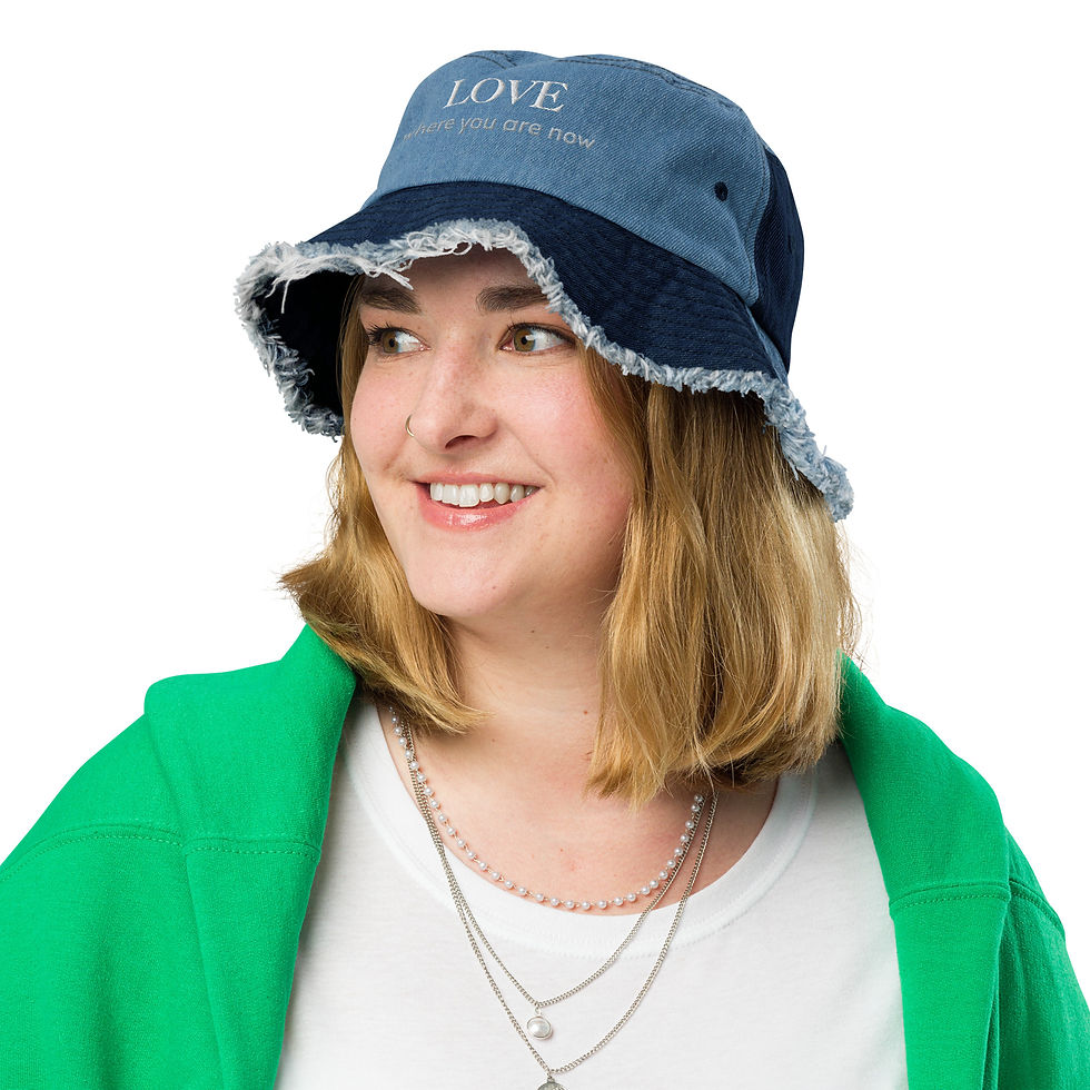 Thumbnail: Distressed denim bucket hat