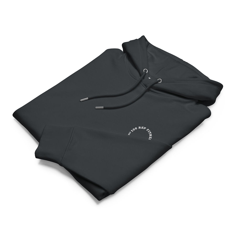 Thumbnail: Embroidered "100 REP Fitness" Essential Organic Cotton Hoodie