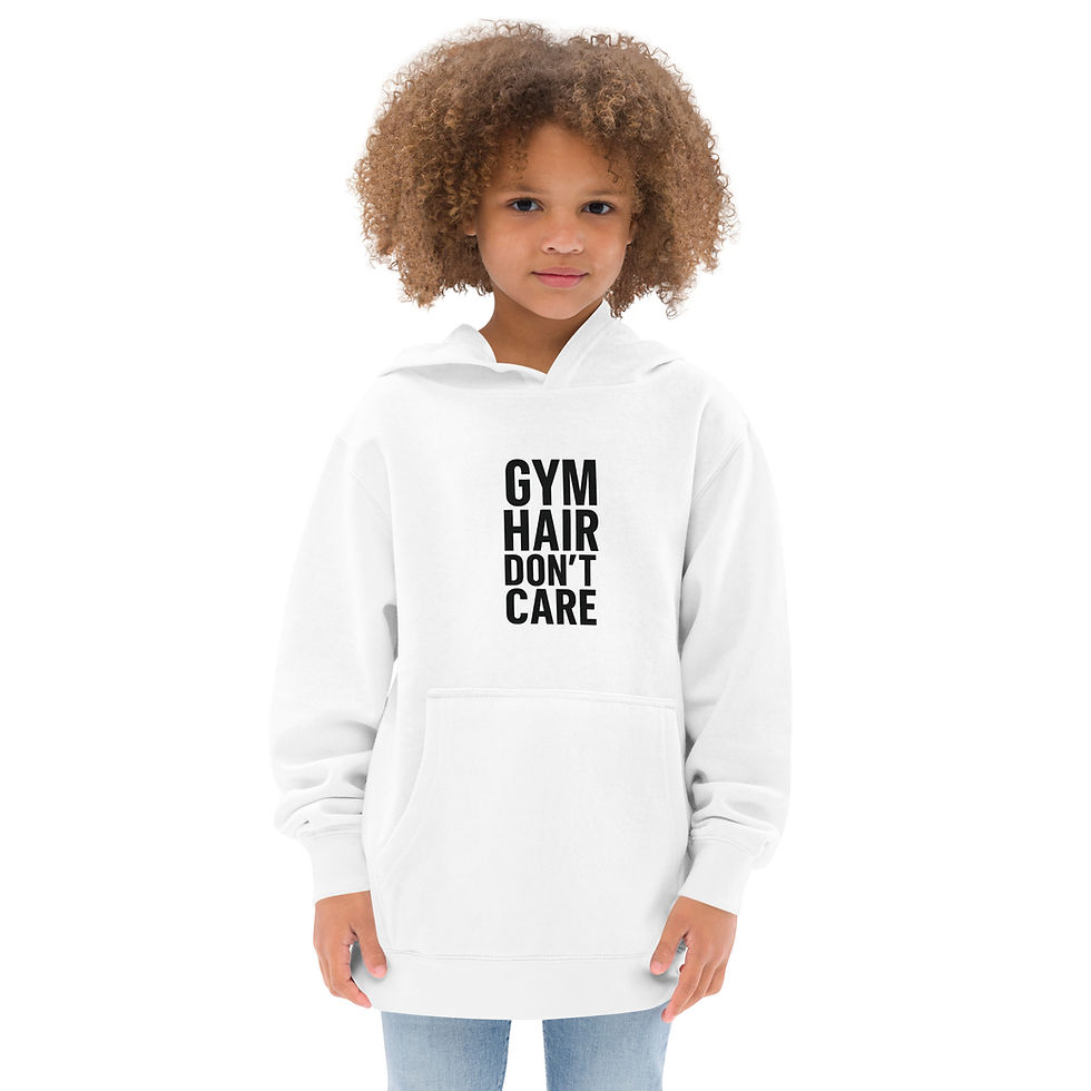Thumbnail: Gym Hair Don’t Care  | Funny Kids fleece hoodie
