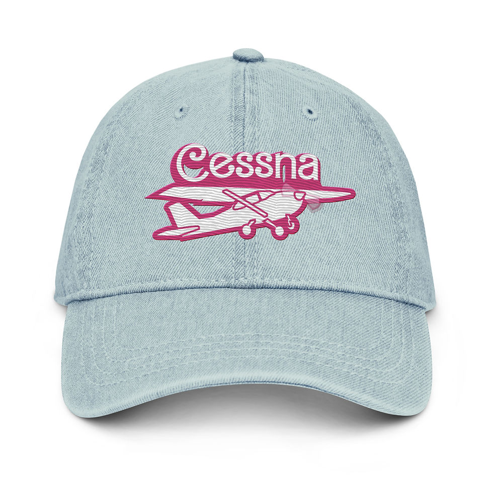 Cute pilot gear: light blue cap with Cessna airplane design