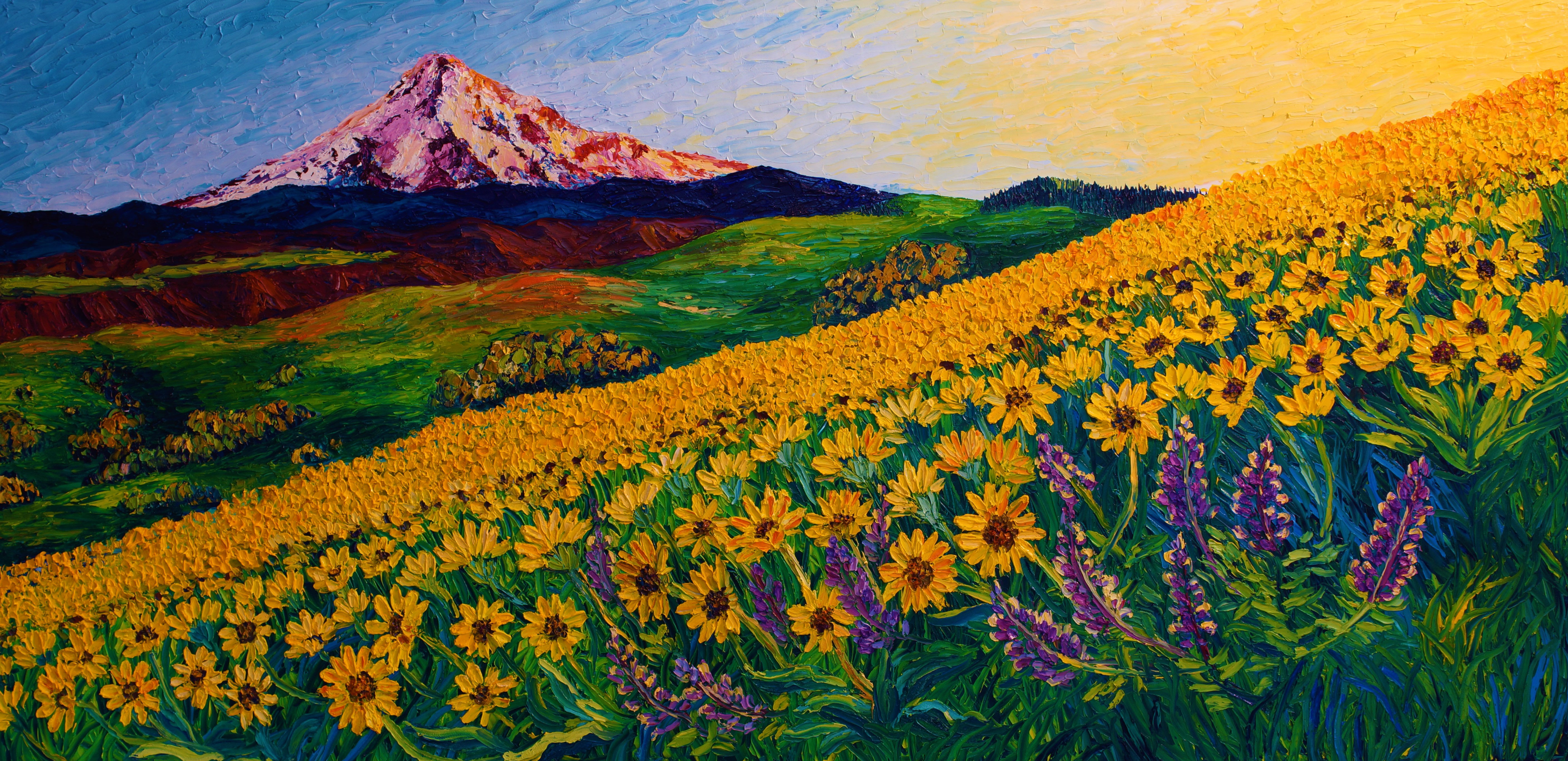 Sunkissed Superbloom Embellished Canvas Reproduction