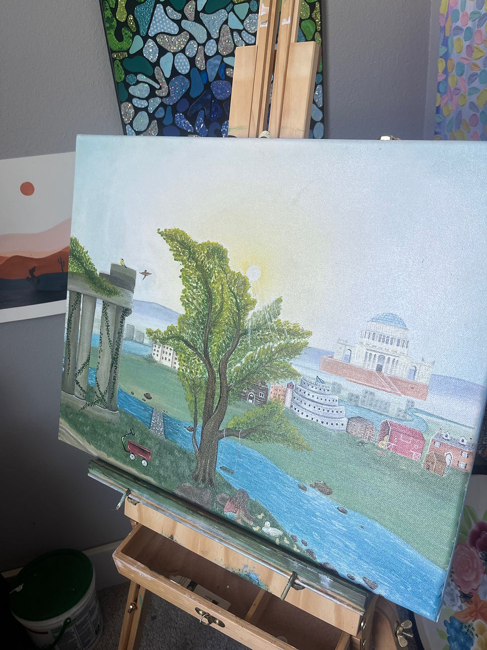 Thumbnail: Small town painting 16x20in