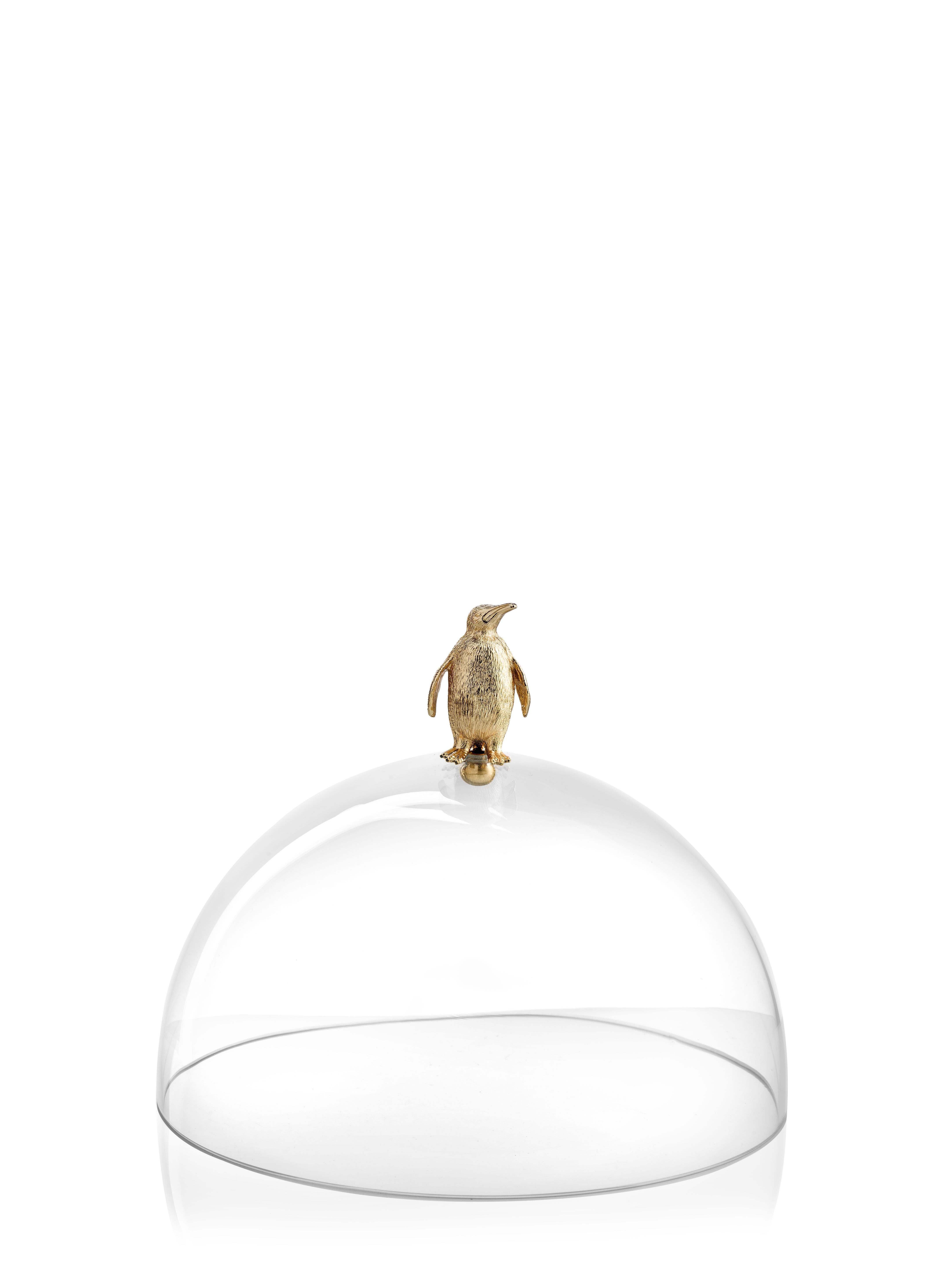 VERTIGO cloche en verre avec pommeau pingouin en métal