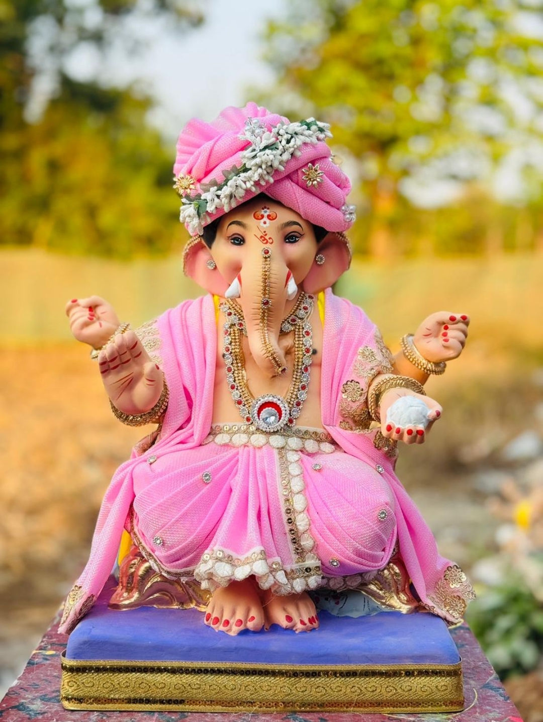 Earthganesha Eco-Friendly Bal Ganesha with clothing Idol