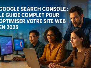 Guide complet Google Search Console 2025 montrant l’interface du tableau de bord avec rapports de performance, d’indexation et d’expérience utilisateur pour optimiser votre référencement.