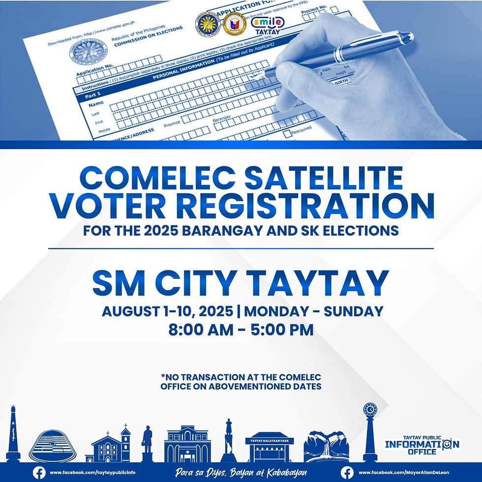 COMELEC Satellite Voter's Registration for the 2025 Barangay and SK Elections
