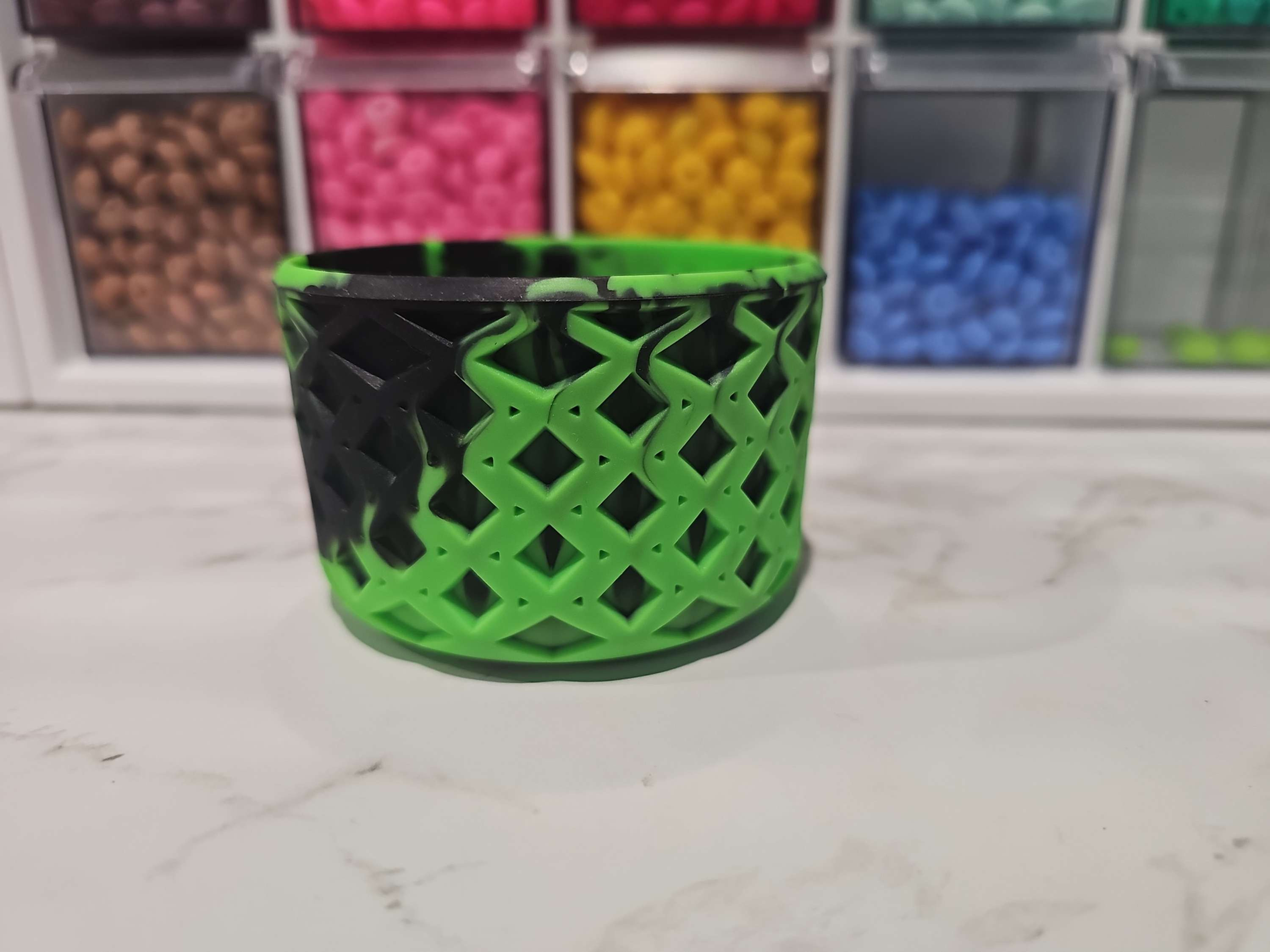 Green & Black Swirl Waffle Boot 