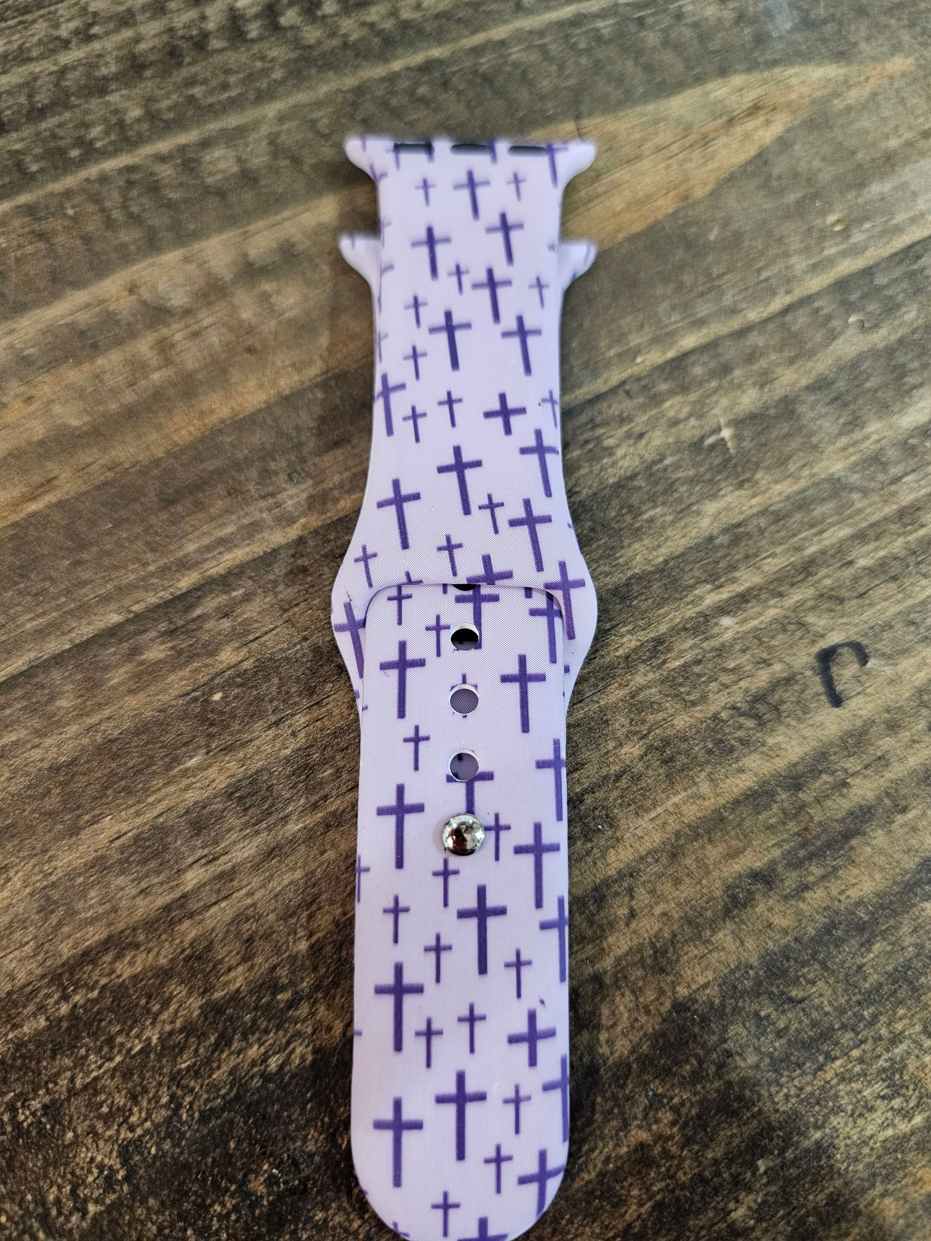Purple Crosses Apple Replacement Band Sm (38-41mm)